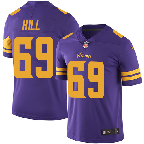 Minnesota Vikings #69 Limited Rashod Hill Purple Nike NFL Men Jersey Rush Vapor Untouchable->minnesota vikings->NFL Jersey